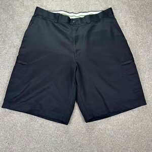 Links Edition Mens Black Golf Shorts Size 34 Performance Polyester Flat Front